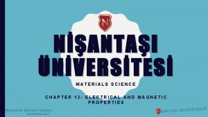 NANTAI NVERSTES MATERIALS SCIENCE CHAPTER 12 ELECTRICAL AND