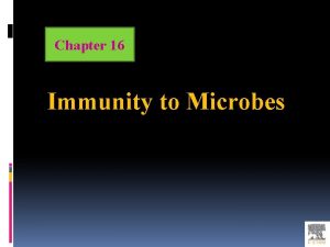 Chapter 16 Immunity to Microbes Important General Features