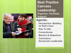 Best Practice Canvass Leadership Organise Facilitate Support Agenda