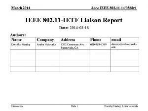 March 2014 doc IEEE 802 11 140368 r