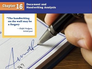 Document and Handwriting Analysis 1 Document and Handwriting