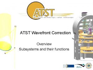 ATST Wavefront Correction Overview Subsystems and their functions