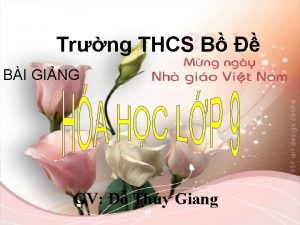 Trng THCS B BI GING GV Thy Giang