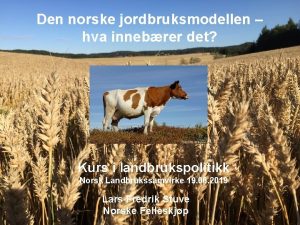 Den norske jordbruksmodellen hva innebrer det Kurs i