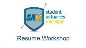 Resume Workshop Actuarial Career Fair October 4 from