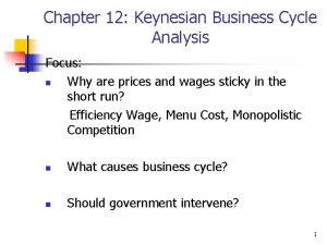 Chapter 12 Keynesian Business Cycle Analysis Focus n