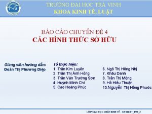 TRNG I HC TR VINH KHOA KINH T