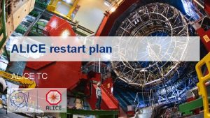 ALICE restart plan ALICE TC Detector reinstallation sequence