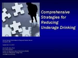 Comprehensive Strategies for Reducing Underage Drinking House Special