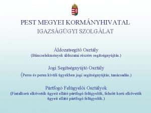 PEST MEGYEI KORMNYHIVATAL IGAZSGGYI SZOLGLAT ldozatsegt Osztly Bncselekmnyek