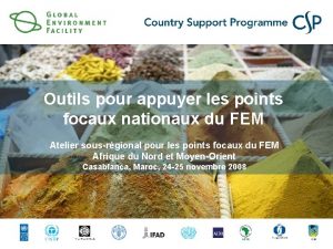 Outils pour appuyer les points focaux nationaux du