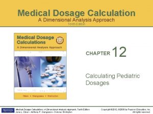 Medical Dosage Calculation A Dimensional Analysis Approach Tenth