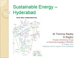 Sustainable Energy Hyderabad M Thimma Reddy K Raghu