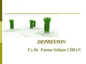 Depresyon DEPRESYON Uz Dr Fatma Gkin CHAN Plan
