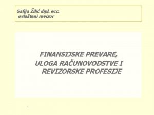 Safija ili dipl ecc ovlateni revizor FINANSIJSKE PREVARE