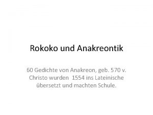 Rokoko und Anakreontik 60 Gedichte von Anakreon geb