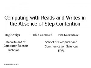 Computing with Reads and Writes in the Absence