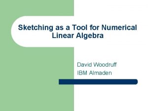 Sketching as a tool for numerical linear algebra