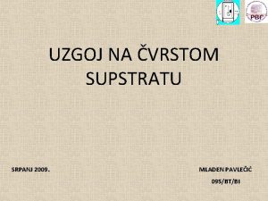 UZGOJ NA VRSTOM SUPSTRATU SRPANJ 2009 MLADEN PAVLEI