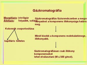 Gzkromatogrfia Mozgfzis vivgz Gzkromatogrfis fzisrendszerben a megos llfzis