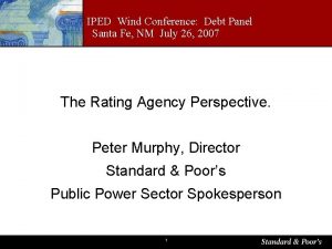 IPED Wind Conference Debt Panel Santa Fe NM