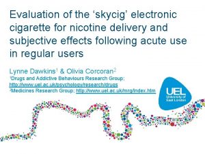Evaluation of the skycig electronic cigarette for nicotine
