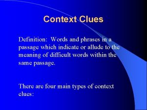 What is an appositive context clue