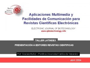 Aplicaciones Multimedia y Facilidades de Comunicacin para Revistas