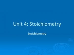 Stoichiometry box method