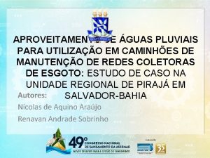 APROVEITAMENTO DE GUAS PLUVIAIS PARA UTILIZAO EM CAMINHES