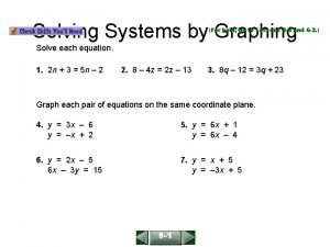 Lesson 9.1 solving linear systems by graphing answer key