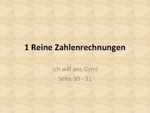 Ich will ans gymi