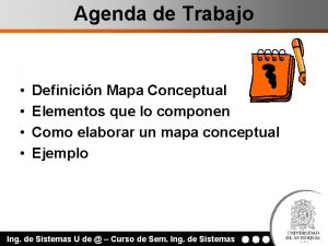 Agenda de Trabajo Definicin Mapa Conceptual Elementos que