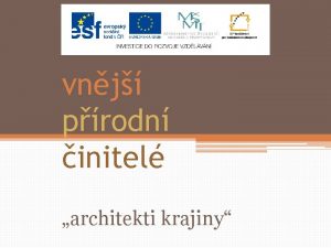 vnj prodn initel architekti krajiny obsah vnj prodn