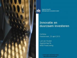 Innovatie en duurzaam investeren Kivi Niria Heerenveen 23