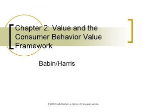 Chapter 2 Value and the Consumer Behavior Value