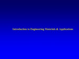 Introduction to Engineering Materials Applications Introduction to Engineering