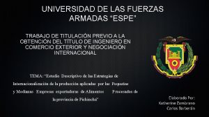 UNIVERSIDAD DE LAS FUERZAS ARMADAS ESPE TRABAJO DE