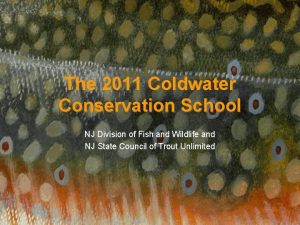 The 2011 Coldwater Conservation School NJ Division of