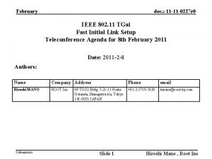 doc 11 11 0227 r 0 February IEEE