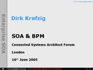 2004 2005 by Dirk Krafzig Enterprise SOA Dirk