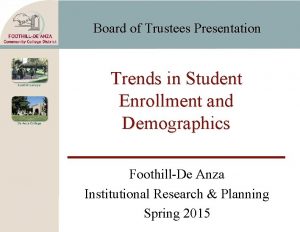 Board of Trustees Presentation Trends in Student Enrollment