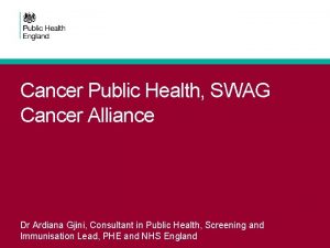 Cancer Public Health SWAG Cancer Alliance Dr Ardiana