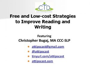 Free and Lowcost Strategies to Improve Reading and