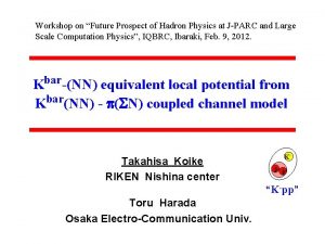 Workshop on Future Prospect of Hadron Physics at