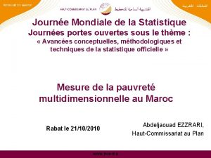 Journe Mondiale de la Statistique Journes portes ouvertes