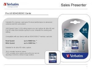 Sales Presenter Pro U 3 SDHCSDXC Cards Verbatim