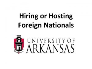 Hiring or Hosting Foreign Nationals Who is a