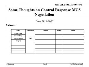 doc IEEE 802 11 200678 r 1 Some