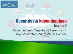 Dasardasar kepemimpinan bagian 2 Kepemimpinan Organisasi Pertemuan 2